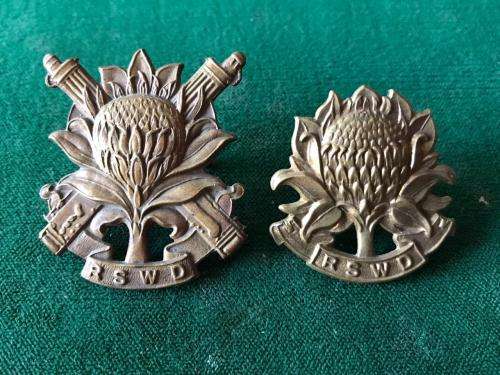 REGIMENT SOUTH WESTERN DISTRICTS CAP AND COLLAR-WORN 1934-1956-LUGS INTACT