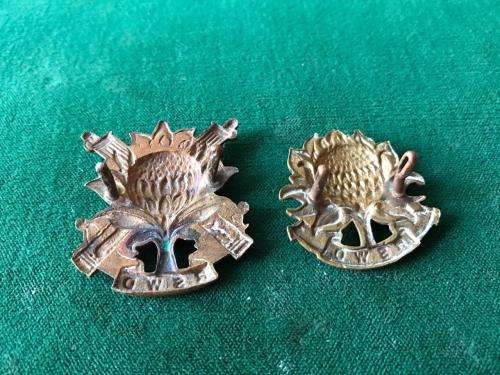 REGIMENT SOUTH WESTERN DISTRICTS CAP AND COLLAR-WORN 1934-1956-LUGS INTACT