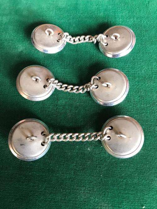 SA GENERAL OFFICERS CHROMED MESS DRESS BUTTONS AND CHAIN- 3 SOLD TOGETHER