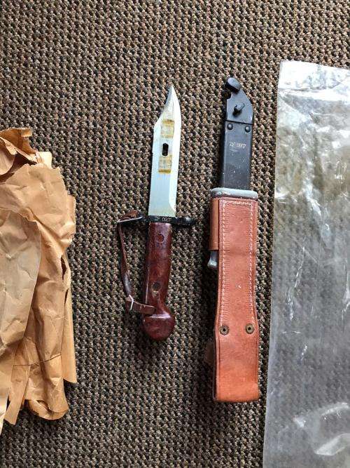 RECCE ISSUE,ROMANIAN MADE AKM BAYONET-NUMBERED AND WAS STILL WRAPPED AND NEVER USED AS FROM SPECIAL