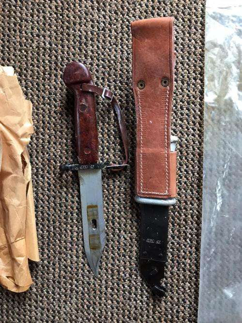 RECCE ISSUE,ROMANIAN MADE AKM BAYONET-NUMBERED AND WAS STILL WRAPPED AND NEVER USED AS FROM SPECIAL