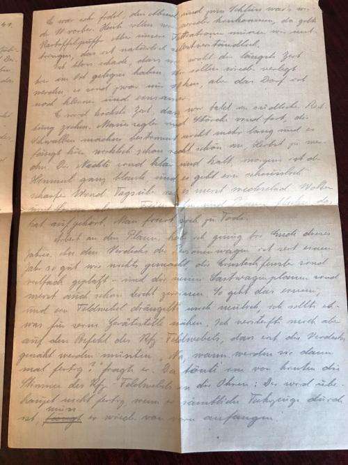 4 PAGE WW2 GERMAN SOLDIERS LETTERS-DATED 03/09/42-ORIGINAL