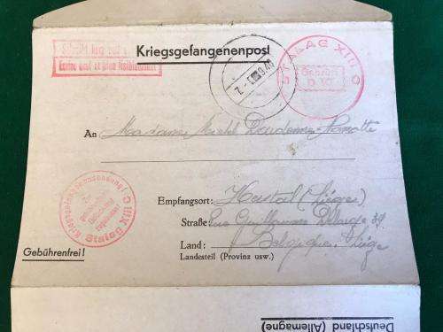WW2 NATZI GERMANY STALAG POW LETTER