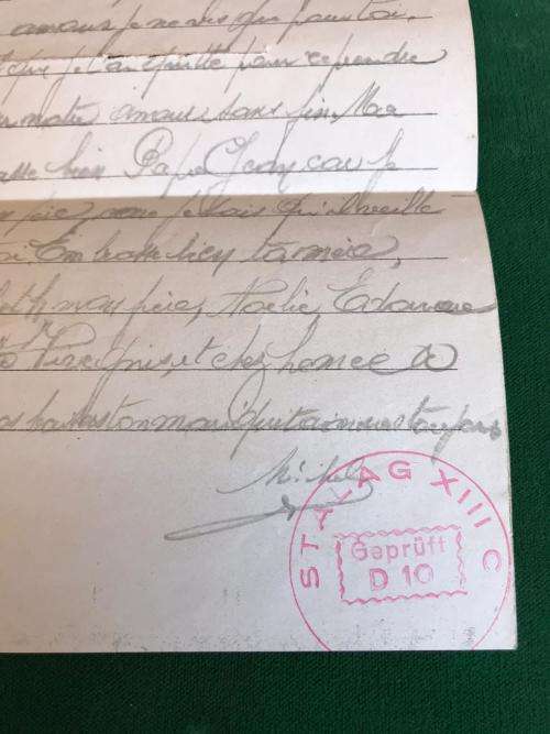 WW2 NATZI GERMANY STALAG POW LETTER