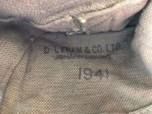 LMG MACHINE GUN ,AMMO DRUM WEBBING POUCH-DATED AND MARKED WW2