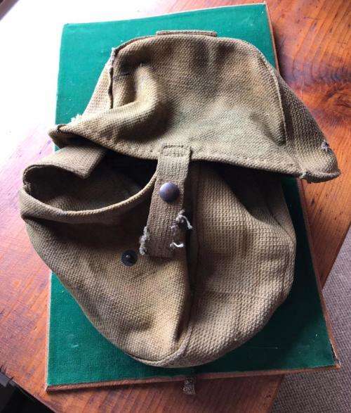 LMG MACHINE GUN AMMO DRUM WEBBING POUCH-DATED AND MARKED WW2