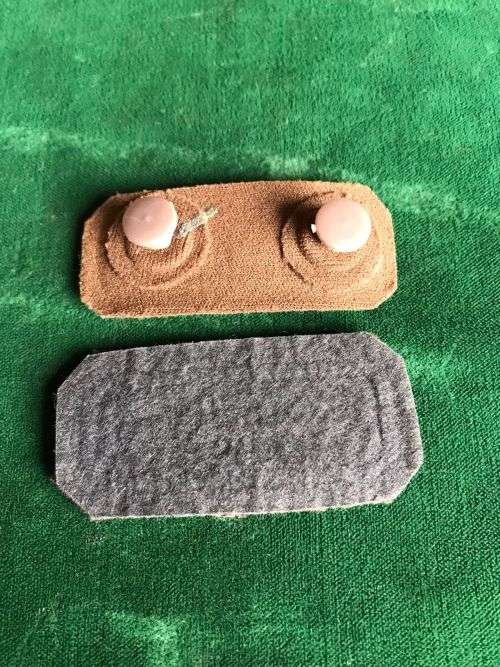 ARMY MARKSMAN PROFICIENCY BADGE- 1X EMBOSSED WITH 2 PINS-THE OTHER EMBROIDERED ON FELT BACKING