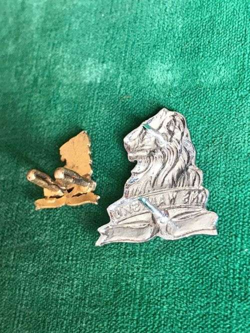 REGIMENT DE LA REY CHROME COLLAR AND GILT MESS DRESS BADGE- ONE OF EACH