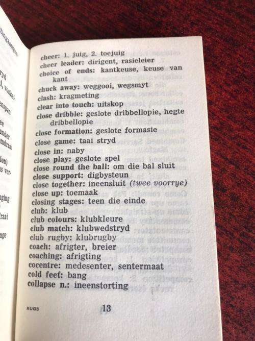 POCKET SIZE -RUGBY TERME DEUR DR DANIE CRAVEN- 88 PAGES-GOOD CONDITION
