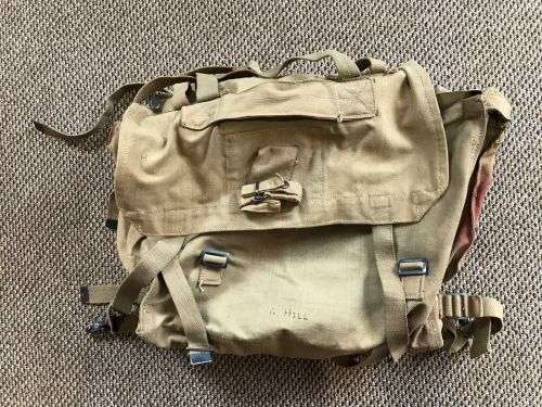 RHODESIAN WEBBING LARGE BACK PACK-GOOD CONDITION WITH ALL CLIPS AND STRAPS