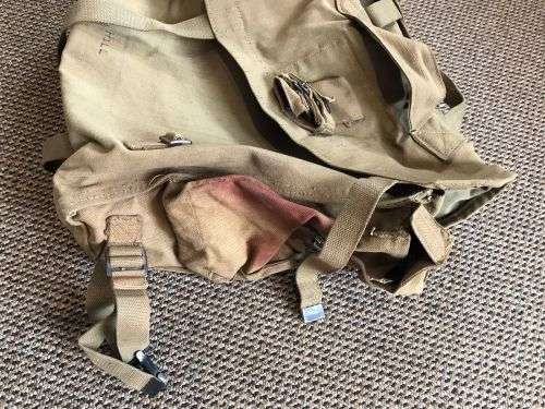 RHODESIAN WEBBING LARGE BACK PACK-GOOD CONDITION WITH ALL CLIPS AND STRAPS