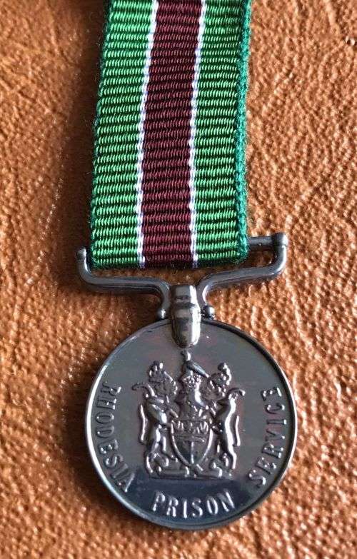 RHODESIA-MINIATURE PRISON MEDAL FOR MERITORIOUS SERVICE (P.M.S.)- ORIGINAL