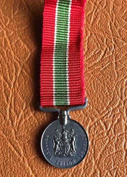 MINIATURE RHODESIA PRISON LONG SERVICE MEDAL- ORIGINAL