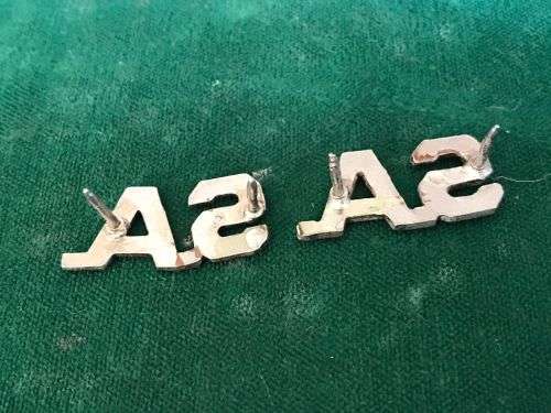 SA CHROMED TITLE PAIR-PINS INTACT