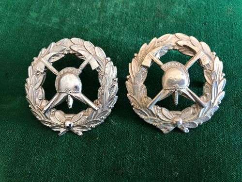 SA FIRE BRIGADE ARM RANK BADGE PAIR-LUGS COMPLETE