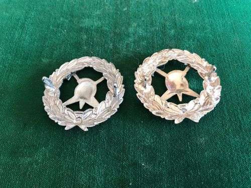 SA FIRE BRIGADE ARM RANK BADGE PAIR-LUGS COMPLETE