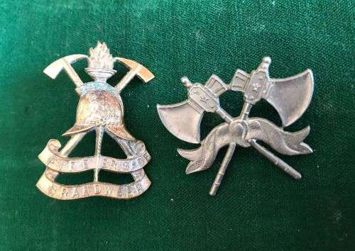 SA FIRE BRIGADE BADGES- 2 SOLD TOGETHER-LUGS + PINS COMPLETE