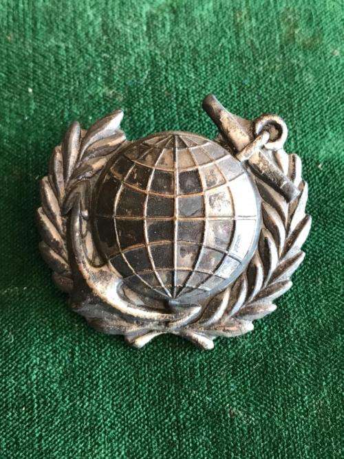 SA NAVY MARINE-GREY METAL  BREAST BADGE-2 PINS