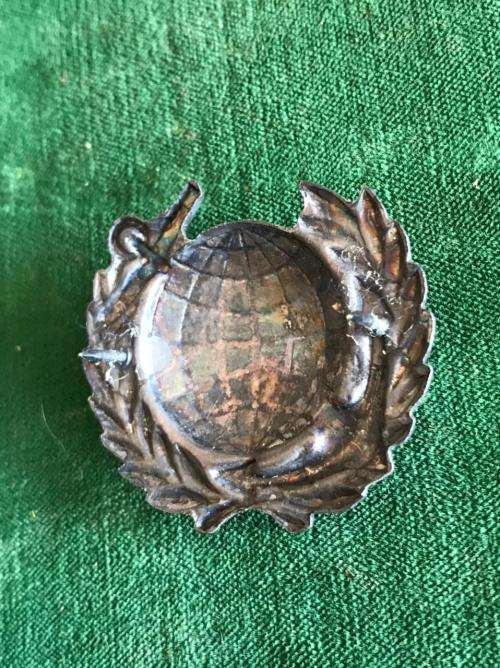 SA NAVY MARINE-GREY METAL  BREAST BADGE-2 PINS