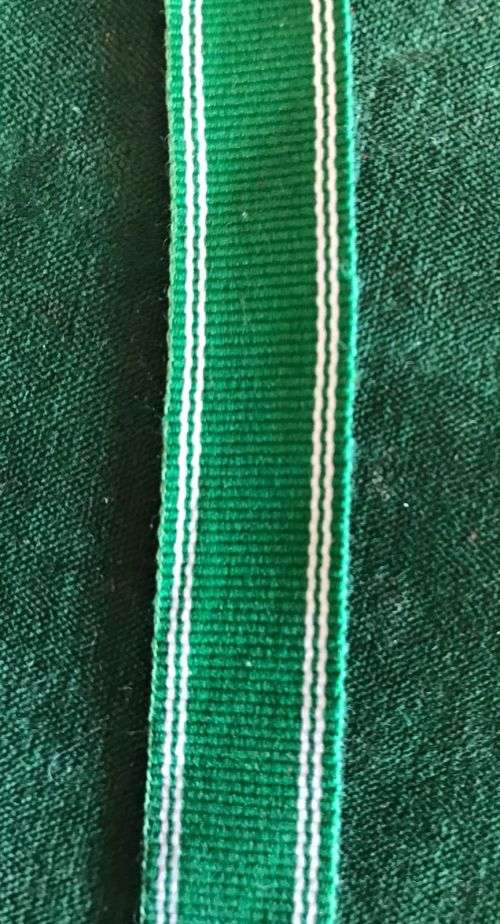 SADF MINIATURE GOOD SERVICE MEDAL RIBBON (SILVER/PERM. FORCE) LENGTH 22 CM