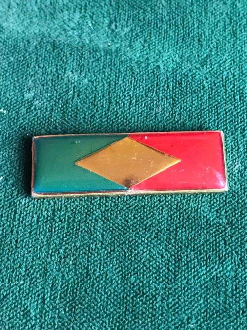SWA TECHNICAL SERVICES CORPS BERET BAR RED/ AZURE/ GOLD DIAMOND-NO PINS-APPROVED 1985