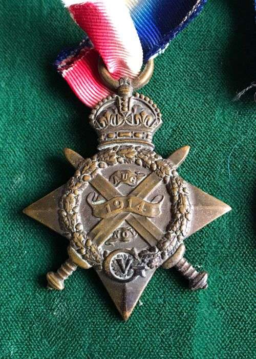 A WW1 TRIO-THE WAR AND VICTORY MEDAL ARE NAMED TO LT. W.T.R. SCOBLE R.A.F- THE 1914 STAR IS NAMED TO