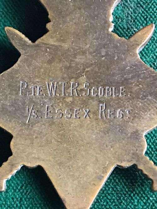 A WW1 TRIO-THE WAR AND VICTORY MEDAL ARE NAMED TO LT. W.T.R. SCOBLE R.A.F- THE 1914 STAR IS NAMED TO