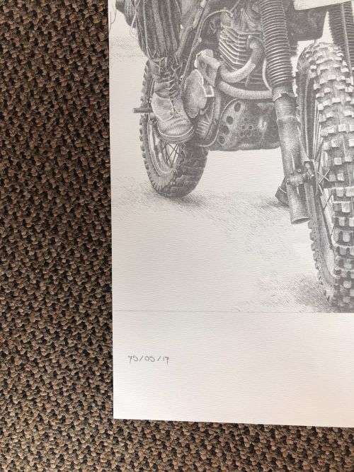 SA RECCE REGT. PENCIL SKETCH BY L. GREWER STEENKAMP AND SIGNED BY MAJ. F.W. LOOTSand COL. JAN BREYTE