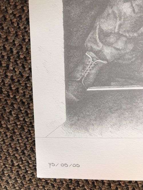 SA RECCE REGT. PENCIL SKETCH BY L. GREWER STEENKAMP AND SIGNED BY MAJ. F.W. LOOTSand COL. JAN BREYTE