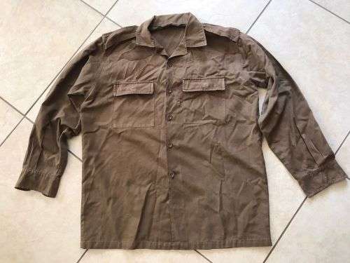 SADF PERIOD NUTRIA LONG SLEEVE SHIRT-SIZE LARGE-MEASURES 60 CM ARMPIT TO ARMPIT-GOOD CONDITION