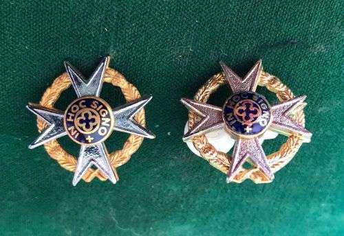 CORPS OF CHAPLAINS (CHRISTIANS) COLLAR BADGE PAIR- WORN FROM 1959-PINS INTACT