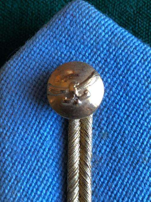 SA SENIOR OFFICER GORGET PATCH,STAFF QUALIFIED,AIR FORCE BUTTON (LATTER TYPE)