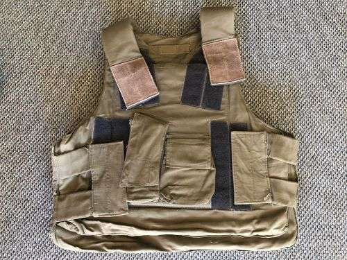 SADF PERIOD BULLET PROOF VEST, NUTRIA WITH STEEL PLATES COMPLETE-GOOD CONDITION