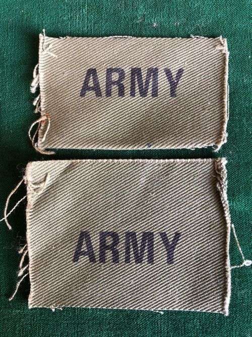 RHODESIAN ARMY PATCHES- 2 SOLD TOGETHER
