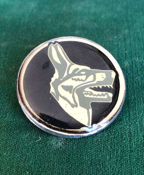 12 SA INNFANTRY BATTALION DOG HANDLERS BADGE IN BLACK- APPROVED IN 1995- 2 PINS