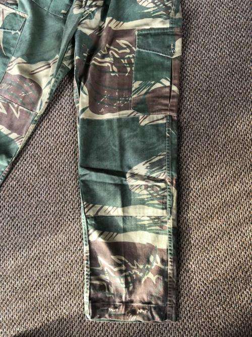 RHODESIAN CAMO PANTS-SIZE 32 WITH PIPE LENGTH OF 70 CM-USED BUT GOOD CONDITION-ALL BUTTONS COMPLETE