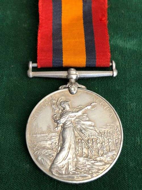 FULL SIZE BOER WAR QSA MEDAL NAMED TO 201 PTE. T. NICHOLSON QUEENSTOWN TOWN GUARD -THE MEDAL IS CONF
