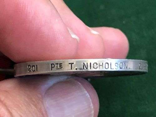 FULL SIZE BOER WAR QSA MEDAL NAMED TO 201 PTE. T. NICHOLSON QUEENSTOWN TOWN GUARD -THE MEDAL IS CONF