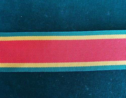 ORIGINAL,WAR PERIOD,FULL SIZE AFRICA SERVICE MEDAL RIBBON-SOLD IN LENGTHS OF 15CM-LONGER LENGTHS CAN
