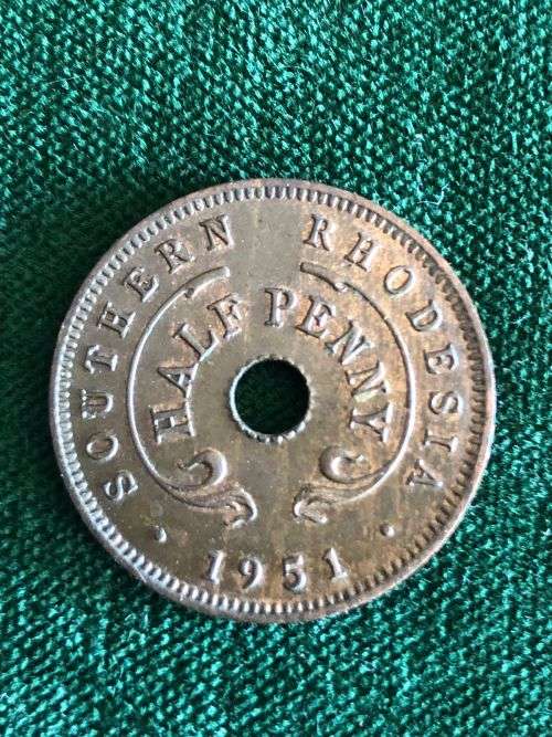SOURTHERN RHODESIA BRONZE HALF PENNY 1951