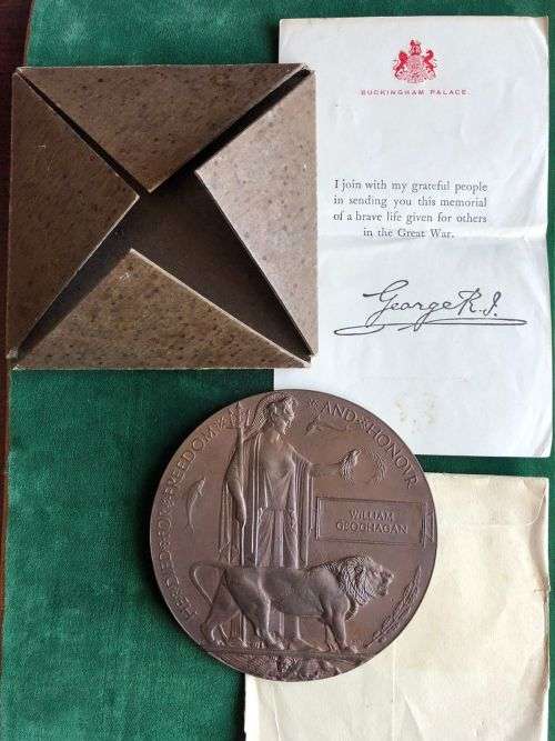 WW1 MEMORIAL PLAQUE TO WILLIAM GEOGHAGAN
