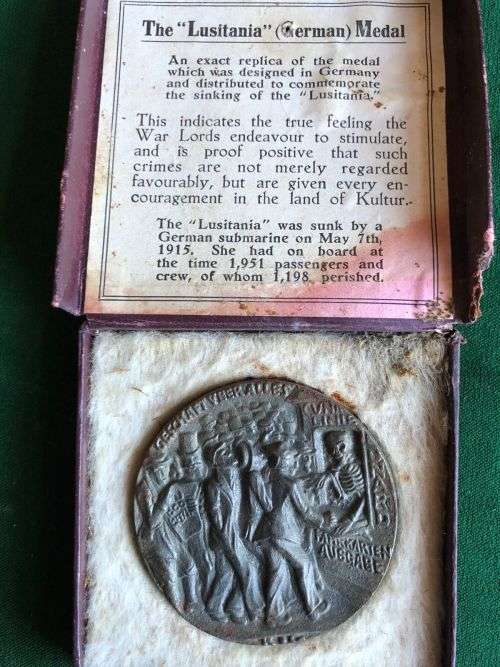 THE LUSITANIA  (GERMAN) MEDAL-DIAMETER 55 MM