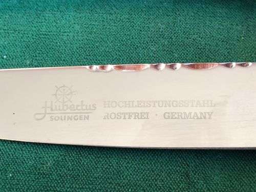 HUBERTUS SOLINGEN ROSTREI W GERMANY VINTAGE STAG HUNTING KNIFE WITH ORIGINAL SHEATH-VERY GOOD CONDIT