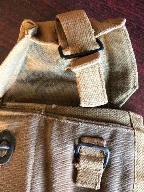 RHODESIA BUSH WAR PERIOD PATTERN 64 WEBBING POUCH FOR RADIO-MARKED IN THE LID