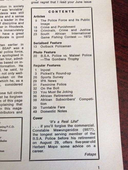 OUTPOST-RHODESIA BSAP-VOLUME L,NO 10 OCT 1972- GOOD CONDITION