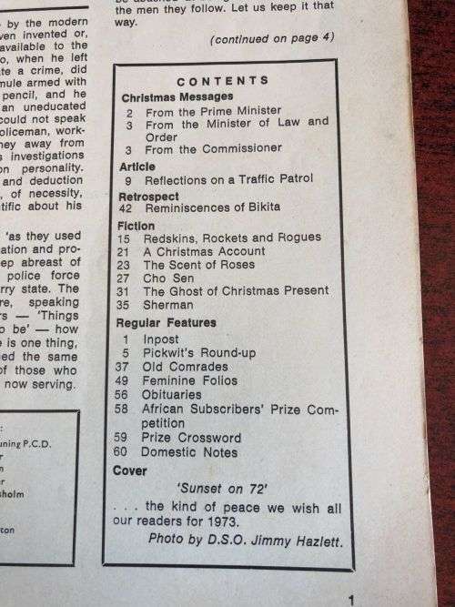 OUTPOST-RHODESIA BSAP-VOLUME L, NO 12 -DEC 1972-GOOD CONDITON