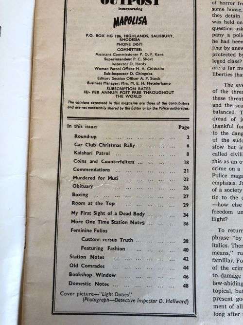 OUTPOST -RHODESIA BSAP-VOLUME XLV NO 1- JAN 1967