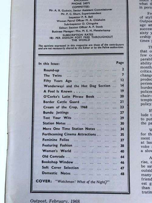 OUTPOST- RHODESIA BSAP-VOLUME XLVI NO 2-  FEBR 1968