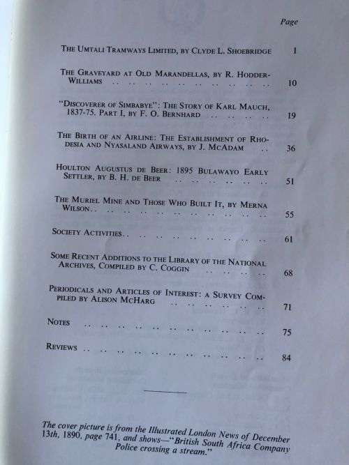 RHODESIANA PUBLICATION NO 21- DEC 1969-107 PAGES- GOOD CONDITION