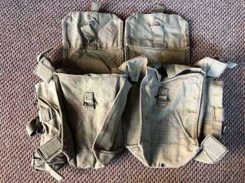 RHODESIAN BUSH WAR PERIOD,KIDNEY POUCHES PATTERN 64-ORIGINAL COMBAT USED-MANUFACTURERS MARKINGS-OLIV